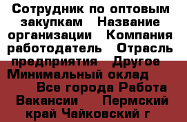 Сотрудник по оптовым закупкам › Название организации ­ Компания-работодатель › Отрасль предприятия ­ Другое › Минимальный оклад ­ 28 000 - Все города Работа » Вакансии   . Пермский край,Чайковский г.